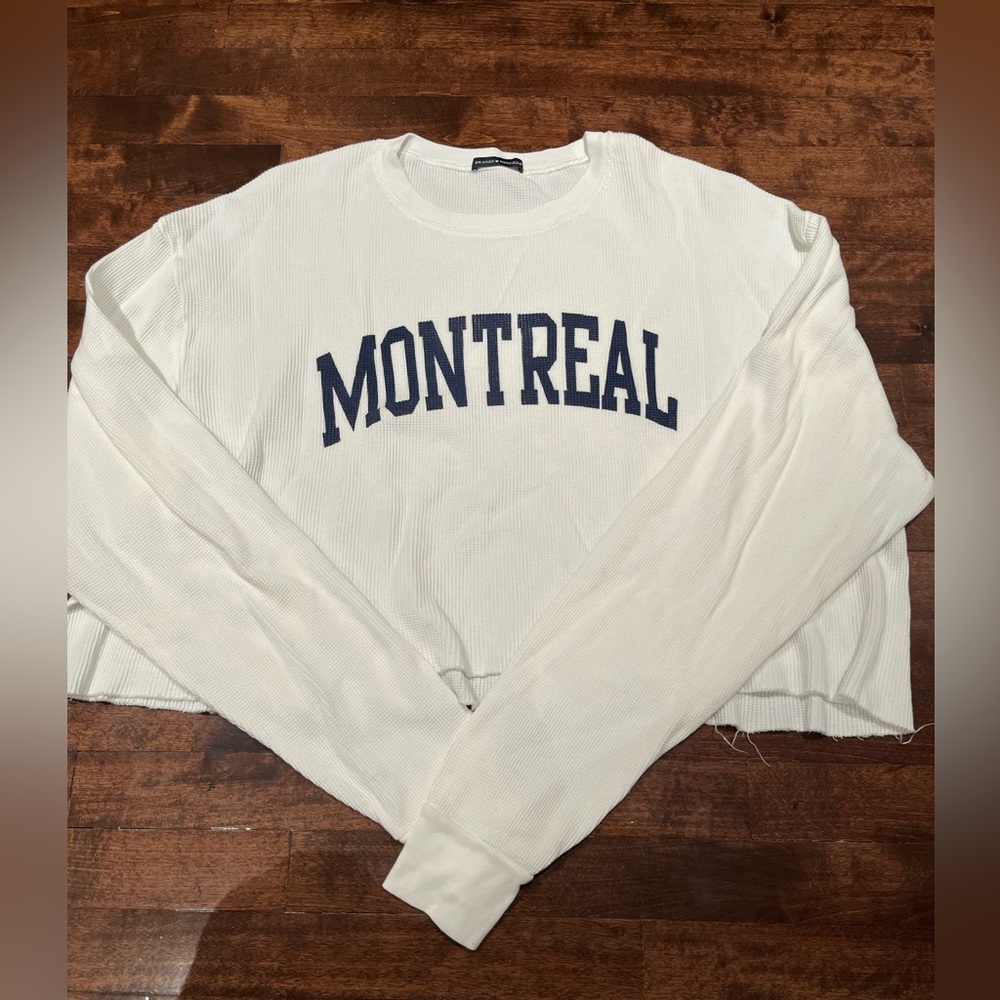 White waffles long sleeve cropped